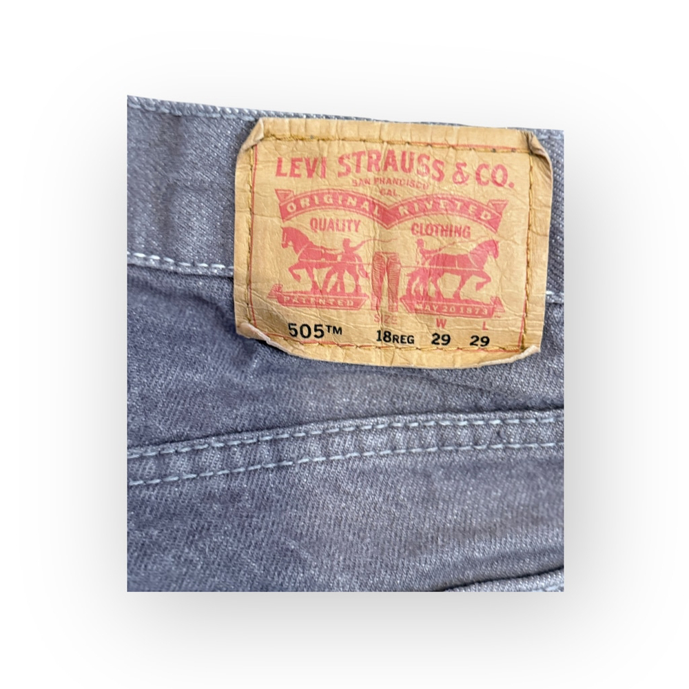 Levi’s 505 Boys Straight Leg Jeans Gray Slight Mauve Tint Sz 18Reg 29x29 - Picture 5 of 9